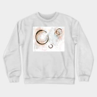 Abstract Broken circles mixed media with stitches and lettering in muted colors Crewneck Sweatshirt